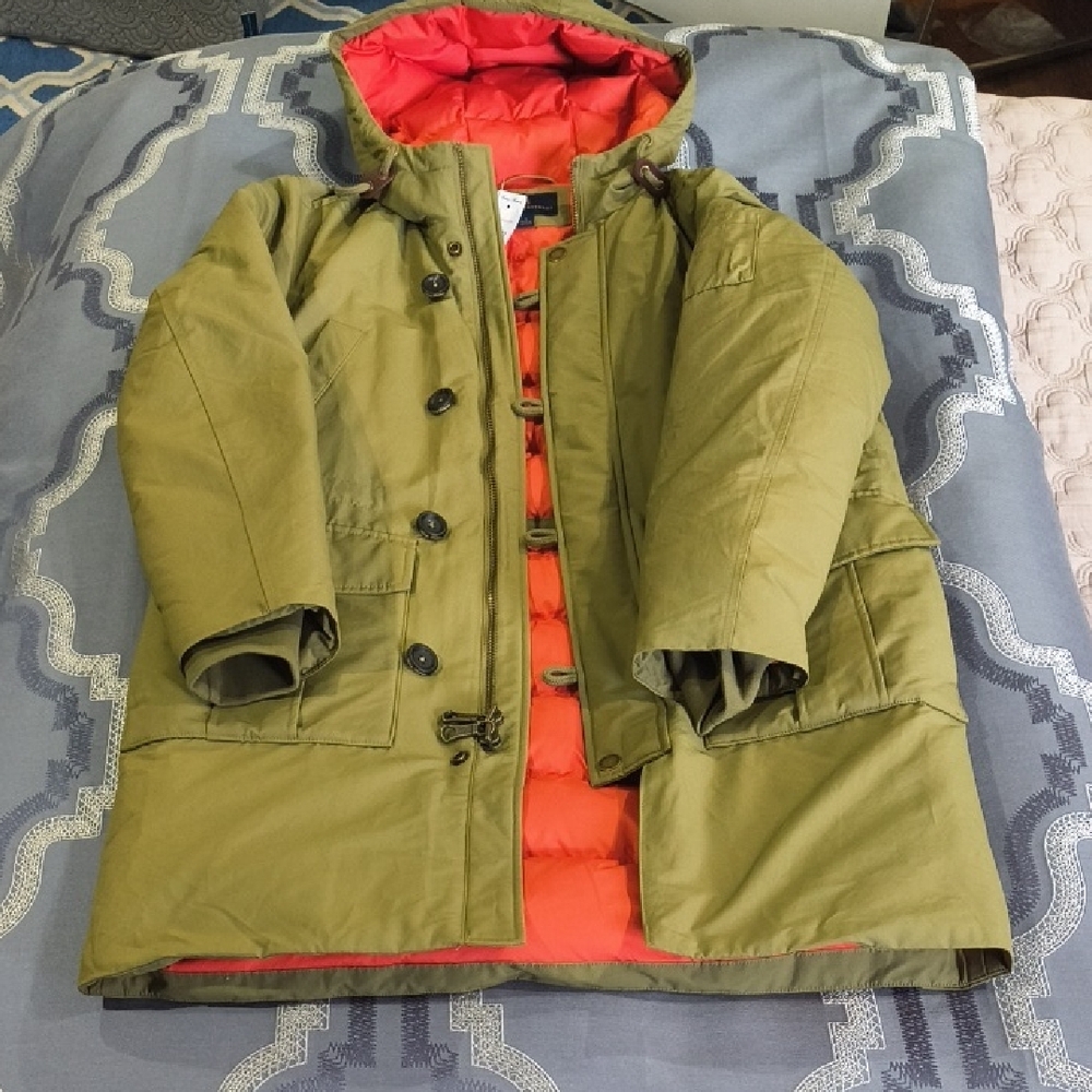 Brooks Brothers Water-Resistant Down Hooded Parka in Medium Green